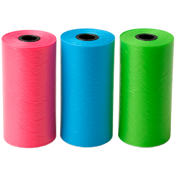 Rollos de Bolsitas para Popó de Mascota – Pack de 3 Colores Surtidos