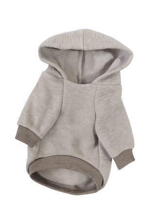 Suéter clásico para perro color gris con capucha, ropa de Peluchín Store.