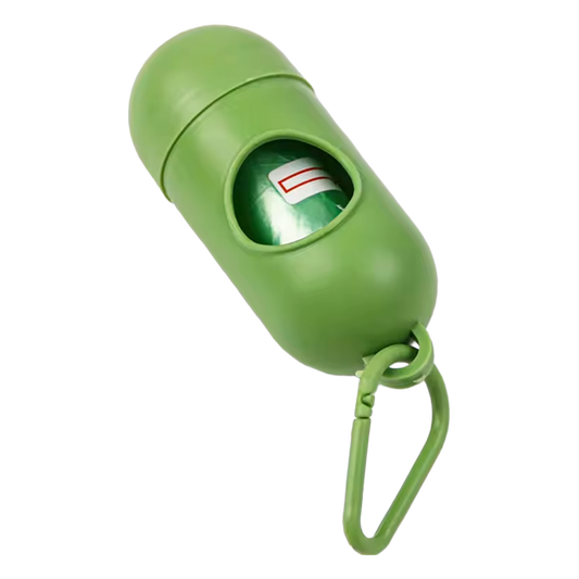 Dispensador de Bolsitas para Popó de Perro – Portátil con Gancho e Incluye 1 Rollo