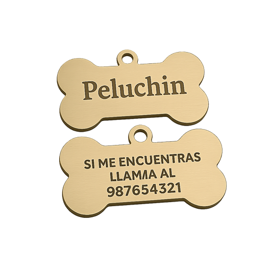 Placas Personalizadas para Mascotas – Grabado a Tu Gusto • 2 Tamaños (Perros Pequeños y Grandes)