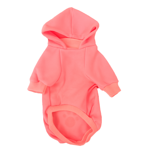 Suéter clásico para perro color rosa con capucha, ropa de Peluchín Store.